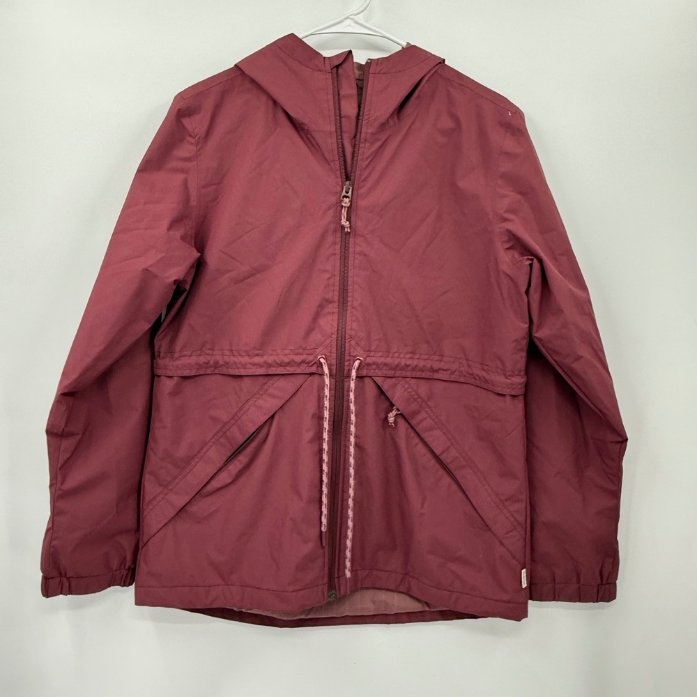 Burton Water Resistant Hooded Anorak Jacket Burgundy Size S